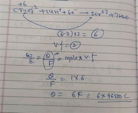 Consider The Reaction Cr2O7 2 14H 6e 2Cr 3 7H2O