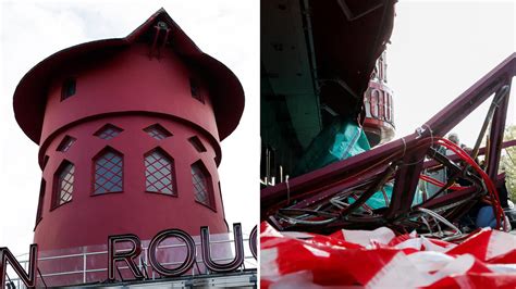 Pariser Wahrzeichen Mühlenräder des Moulin Rouge in Paris eingestürzt