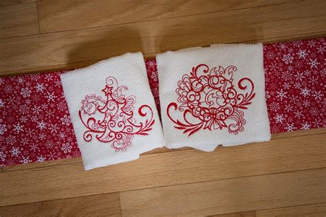 New Swirly Christmas Redwork Designs By Juju Embroidery Blog