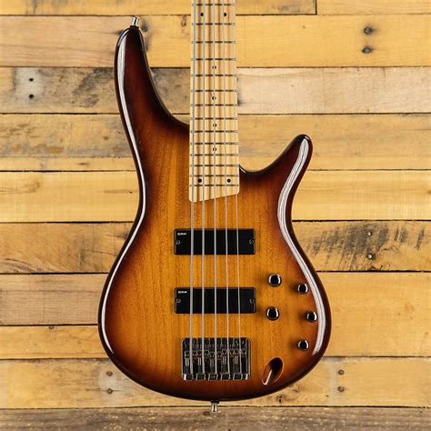 Ibanez Sr375m Soundgear Standard 5 String Bass Natural Reverb