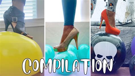 Compilation Popping Balloons With Heels Asmr Balloon Sounds Youtube