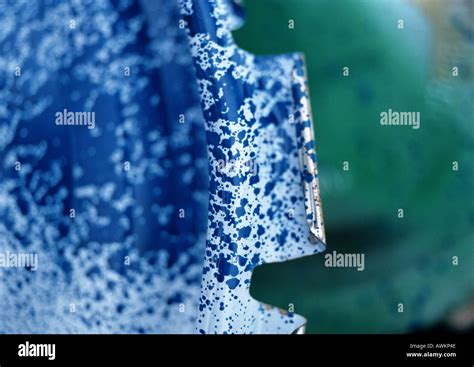 Blue Speckled Metal Close Up Stock Photo Alamy
