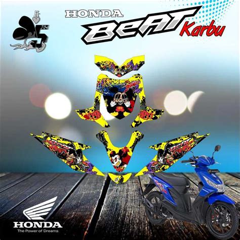 Jual Sticker Decal Honda Beat Karbu Full Body Mickey Mouse Kuning Di