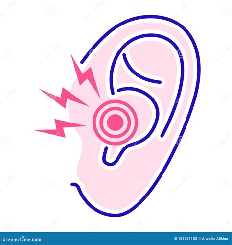 Acute Ear Pain Color Line Icon. Otitis. Inflammation Eardrum Isolated Vector Element Stock ...