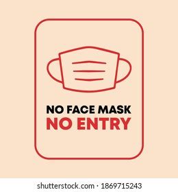 No Face Mask No Entry Icon Stock Vector Royalty Free