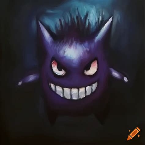 Tim Burton Inspired Painting Of The Pokemon Gengar On Craiyon