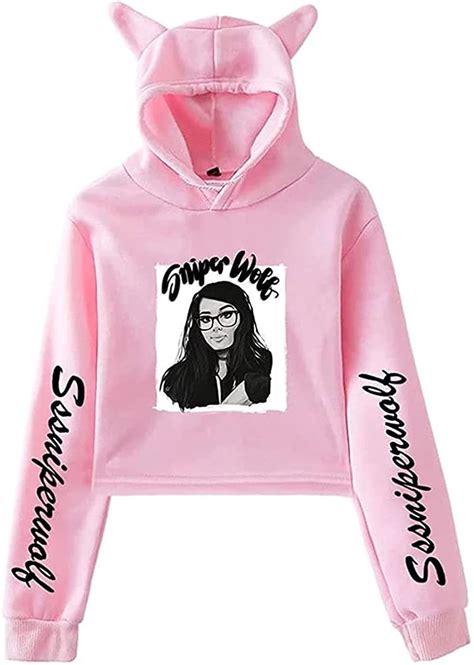 Sssniperwolf Merch Pullover Cat Cropped Hoodie Crop Top Womens Hoodie