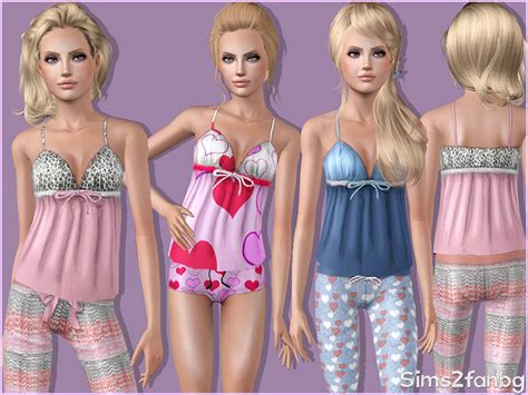 The Sims Resource 316 Teen Sleepwear Top 1