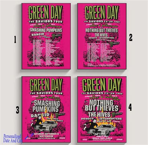 Custom Green Day The Saviors Tour Poster Etsy