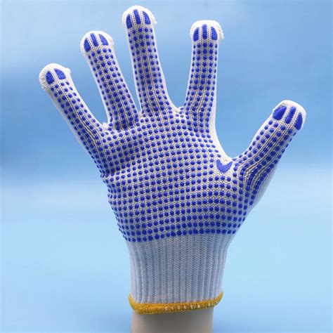 700g Point Plastic Non Slip Labor Protection Gloves Full Finger Nylon