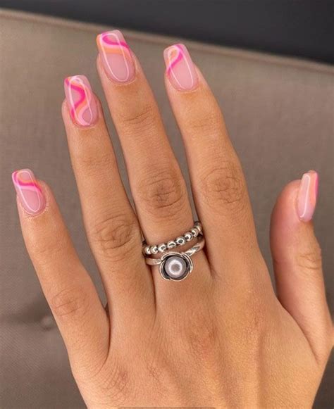 Pink Swirl Nails Swirl Nails Cute Summer Nails Summer Nail Designs