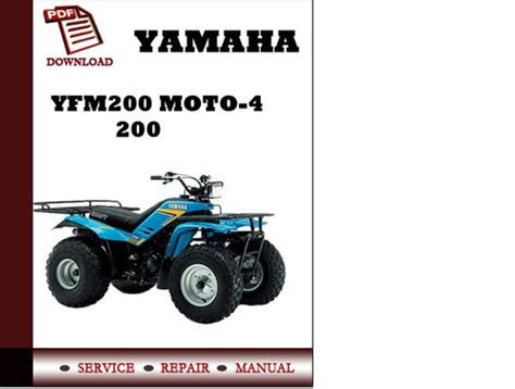 Yamaha Yfm200 Moto 4 200 Workshop Service Repair Manual Pdf Download Tradebit