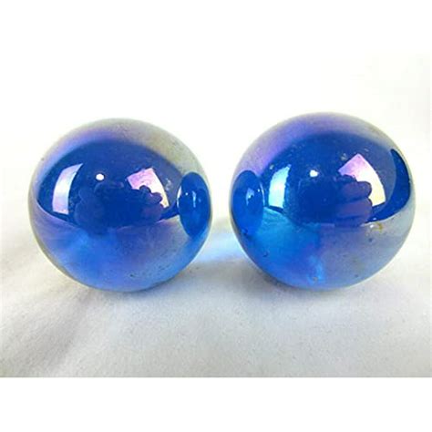 Big Game Toys Set Of 2 Lustered Blue 35mm Boulder Iridescent Clear