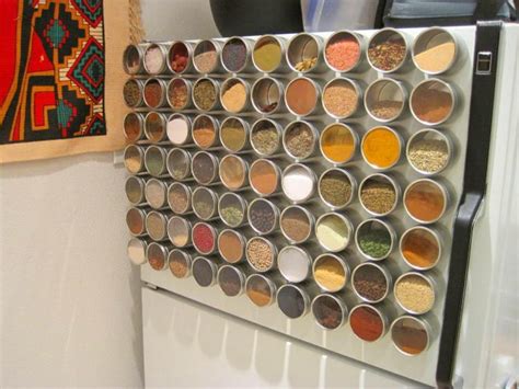 These Magnetic Spice Tins Organize Right On Your Refrigerator