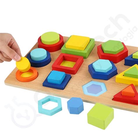 TABLERO DE ENCAJE GEOMETRICO MONTESSORI Quantech