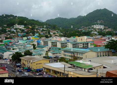 An aerial view of Castries, St. Lucia, Caribbean, West Indies Stock ...