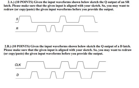 Solved 2 A 10 POINTS Given The Input Waveforms Shown Chegg