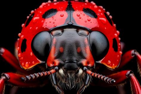 Premium AI Image | Stunning closeup capturing the vibrant colors and intricate patterns of a ladybug