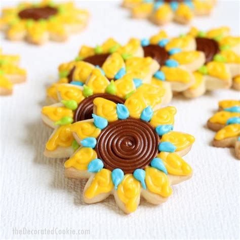 Sunflower Cookies How To Decorate Cookies With Video Tutorial Recipe Sunflower Cookies