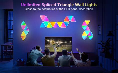 Vvciic Pannelli LED Luci Triangolari Parete 6pcs Smart RGBIC Pannelli