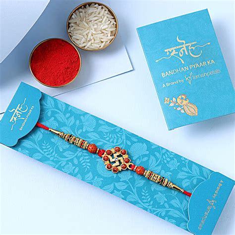 Buy Send Sneh Swastika Embellished Rakhi Online Fnp