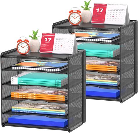 Amazon Samstar 2 Pack Paper Letter Tray Mesh Desk File Organizer