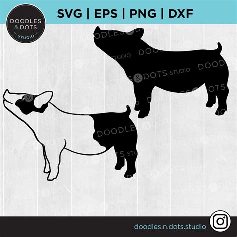 Show Pig SVG Pig SVG Show Stock SVG Livestock Svg Hog Farm Show Animals Hog, Sow Silhouettes ...