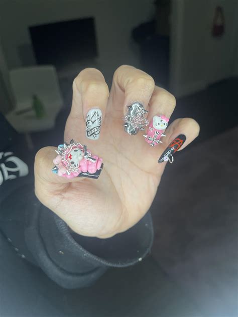 My Friend Did Lil Peep Inspired Nails On Me By Blingnails La R LilPeep