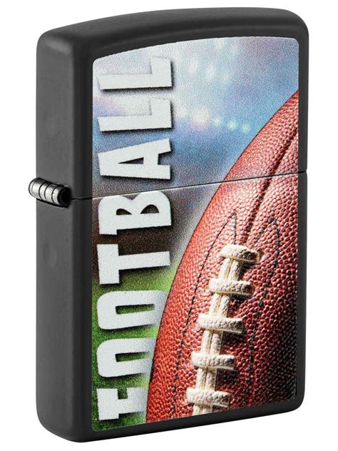 Zippo Lighter Football Texture Print Black Matte 81387 Lucas Lighters