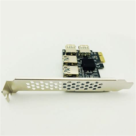 New 4 Ports PCIe Riser Adapter Board PCI E 1x To 4 USB 3 0 PCI E Rabbet