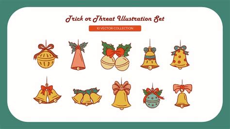 Premium Vector Christmas Jingle Bell Illustration Set