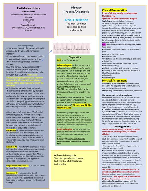 Atrial Fibrillation Concept Map Template Past Medical History Risk