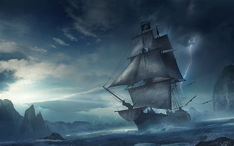 Hd Wallpaper Ship Art Pirates Black Sails Galleon Black Pearl