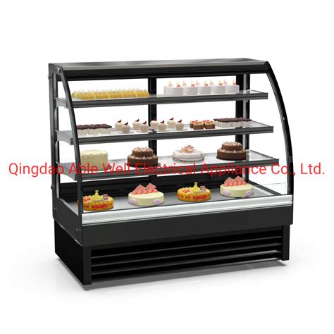 Front Curved Glass Bakery Cake Cabinet Chocolate Cake Display Freezer