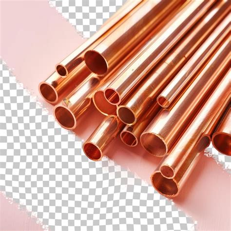 Premium Psd A Set Of Copper Pipes With A White Background With A Pink