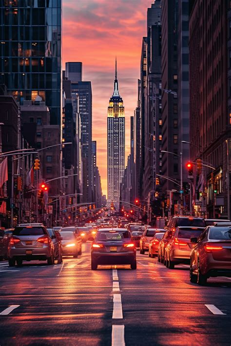 Sunset View Of Empire State Building