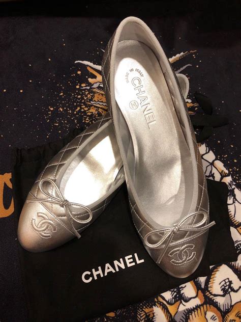 Chanel Ballerinas Silver Luxury Sneakers Footwear On Carousell