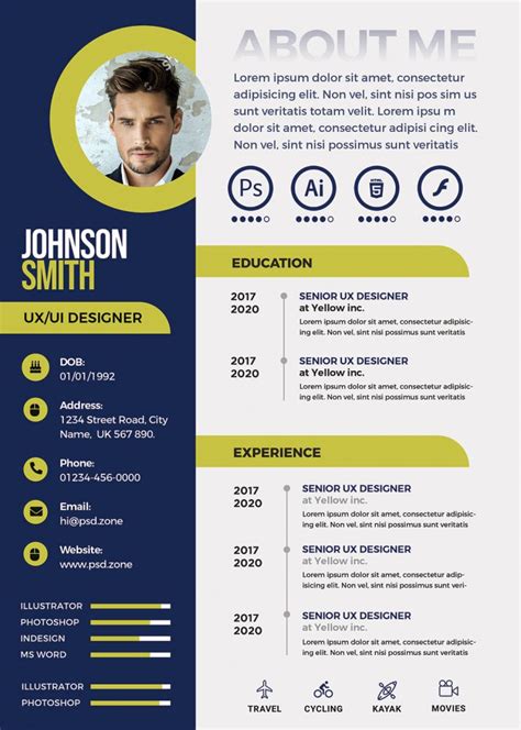 A4 Designer Resume Psd Template Preview Psd Zone