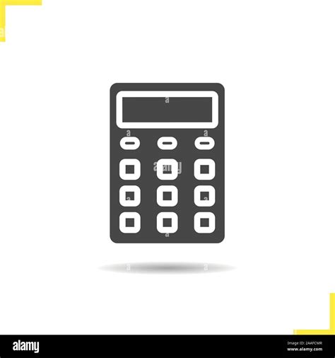 Calculator Icon Drop Shadow Calculation Silhouette Symbol Office