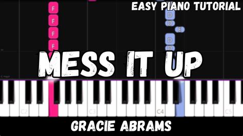 Gracie Abrams Mess It Up Easy Piano Tutorial Youtube