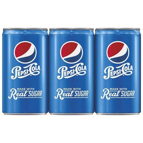 Pepsi Real Sugar Mini Cans 6 Pk 6x75 Fl Oz Grocery