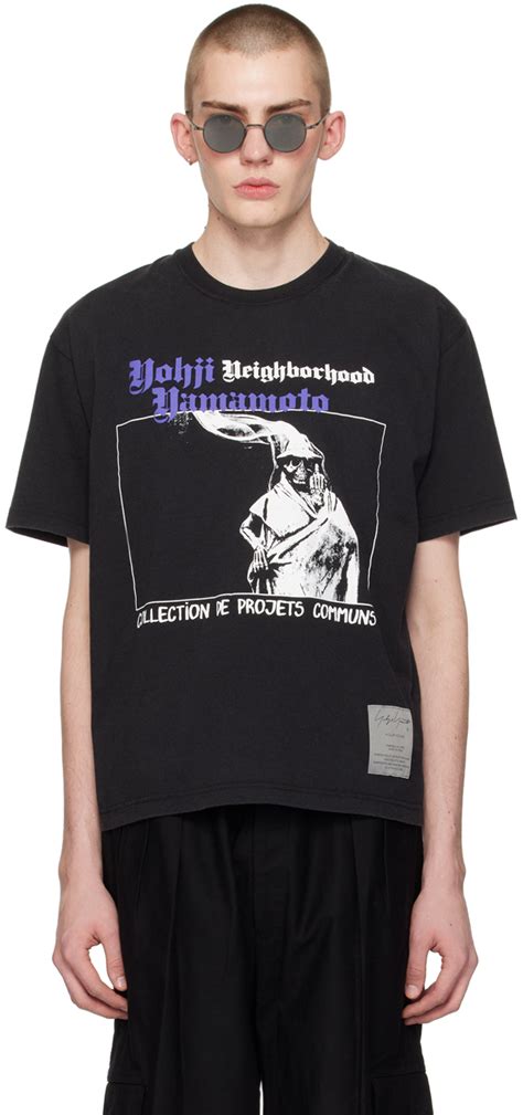 Black Neighborhood Edition T Shirt By Yohji Yamamoto On Sale