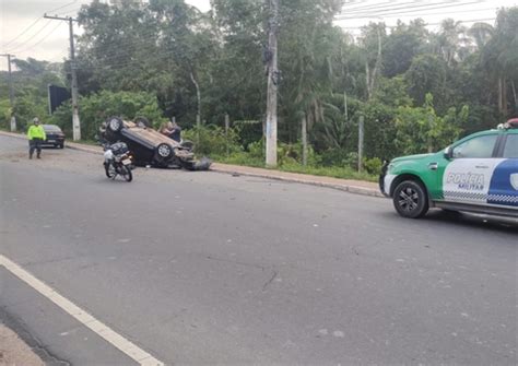 Motorista Dorme Ao Volante E Capota Carro Em Avenida De Manaus