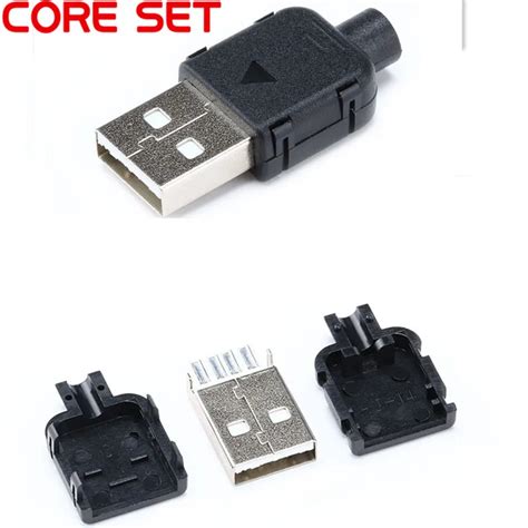 10 Sets DIY USB 2.0 Connector Plug A Type Male 4 Pin Assembly Adapter ...