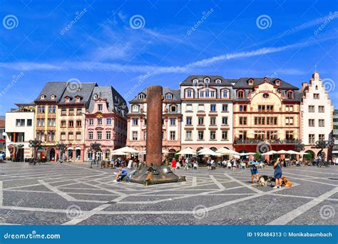 Mainz, Germany: Old Market Place Town Square in Historic City Center of Mainz on Sunny Summer ...