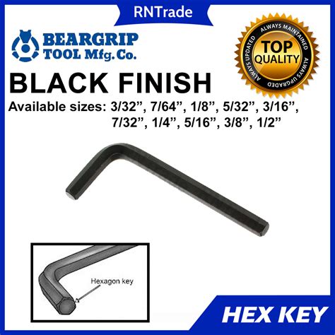 Beargrip Allen Wrench Hex Key Short Series Inches 3 32 7 64 1 8 5