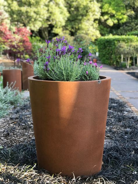 Corten Tapered Cylinders Tiny Anvil Nz Luxury Corten Steel Planters