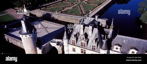 France, Indre et Loire, Chenonceau Castle (aerial view Stock Photo - Alamy