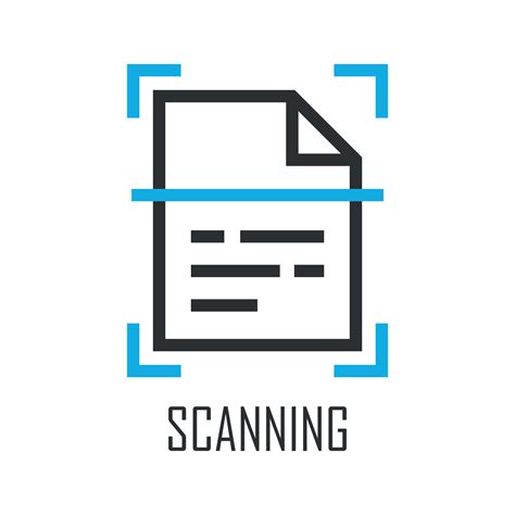 Scan Document Icon In Flat Style Recognize Text Vector Illustration On