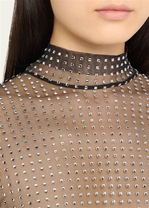 A L C James Rhinestone Embellished Turtleneck Top Bergdorf Goodman